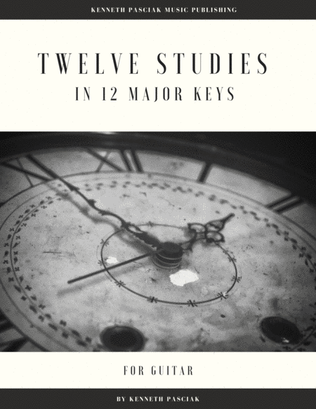Book cover for Twelve Studies in 12 Major Keys for Guitar