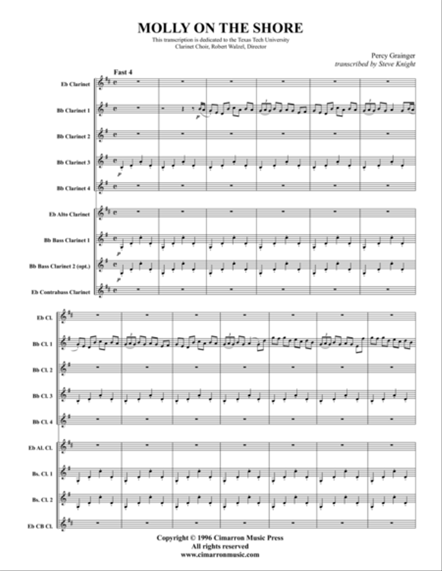 Molly on the Shore Clarinet Choir scores gallery preview page 1