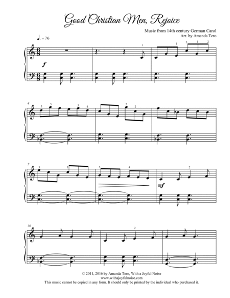Good Christian Men, Rejoice – Intermediate Piano Solo In Celtic Style Piano Solo scores gallery preview page 3