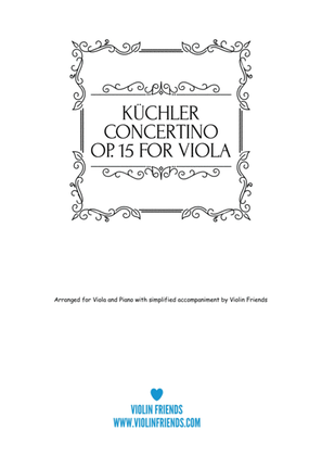Book cover for Küchler Concertino Op. 15 for Viola and Piano