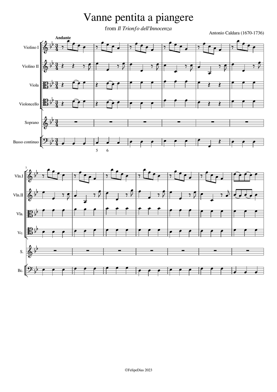 Vanne pentita a piangere Vanne pentita a piangere Small Ensemble scores gallery preview page 1