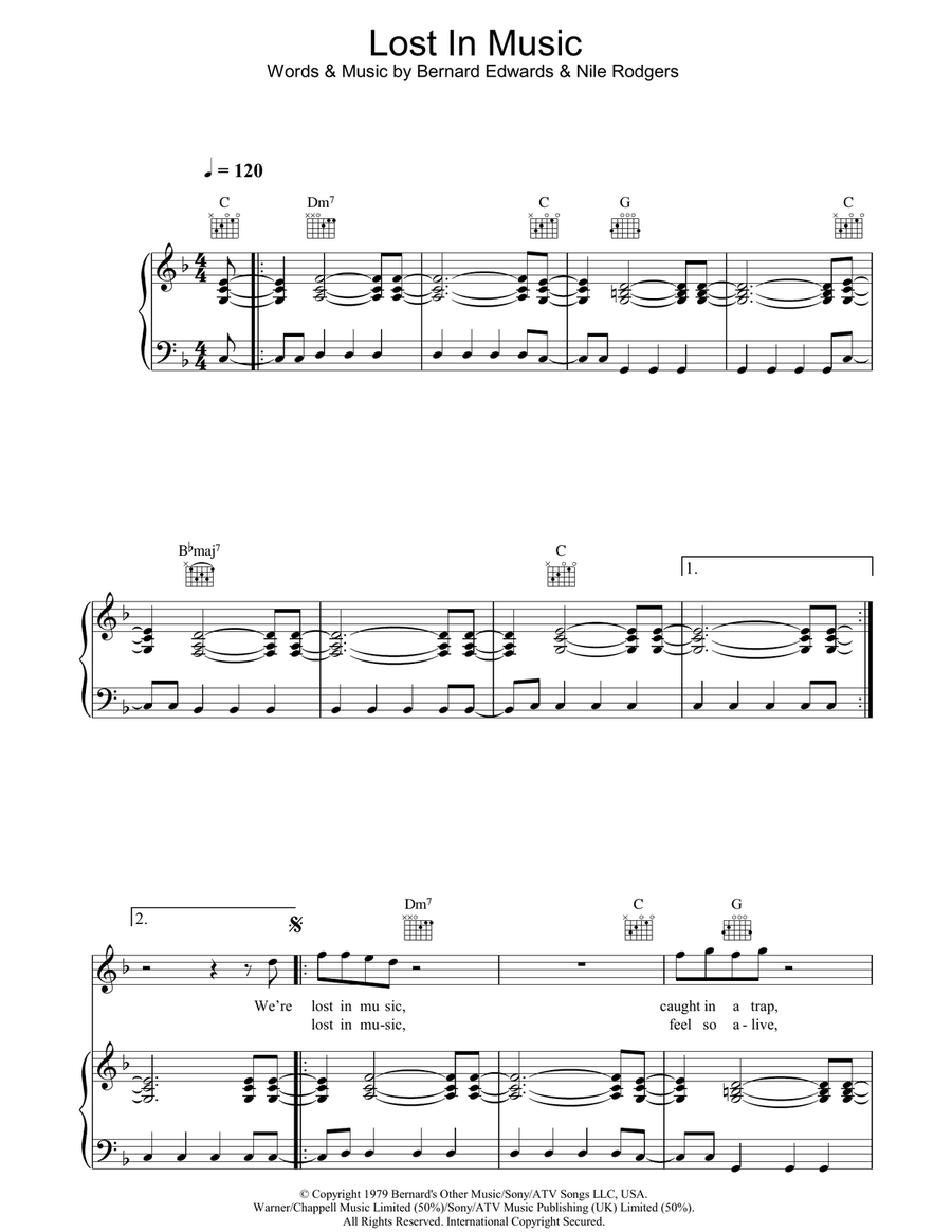 Lost In Music Guitar scores gallery preview page 1