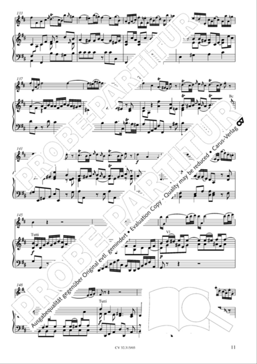 Flute concerto in D major (Flotenkonzert in D) Flute scores gallery preview page 12