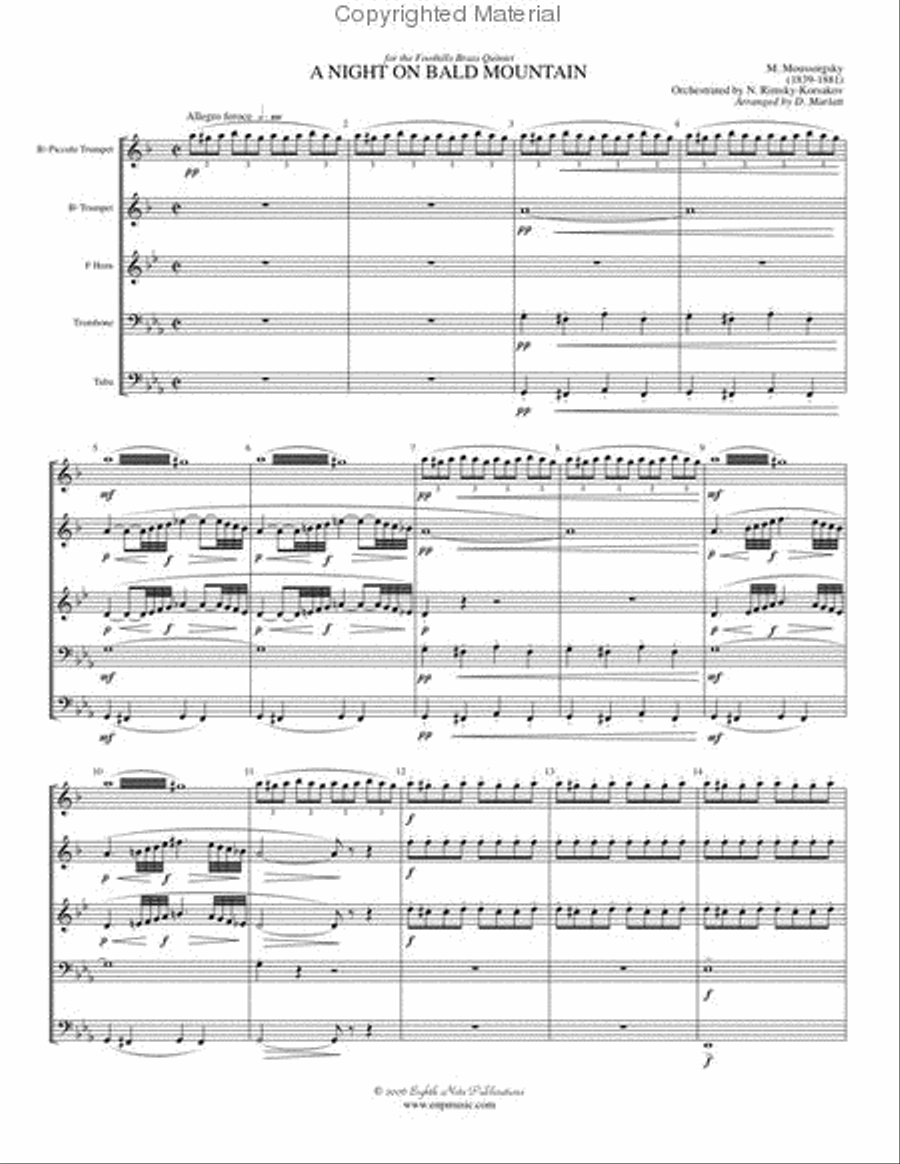A Night on Bald Mountain A Night on Bald Mountain Brass Quintet scores gallery preview page 2