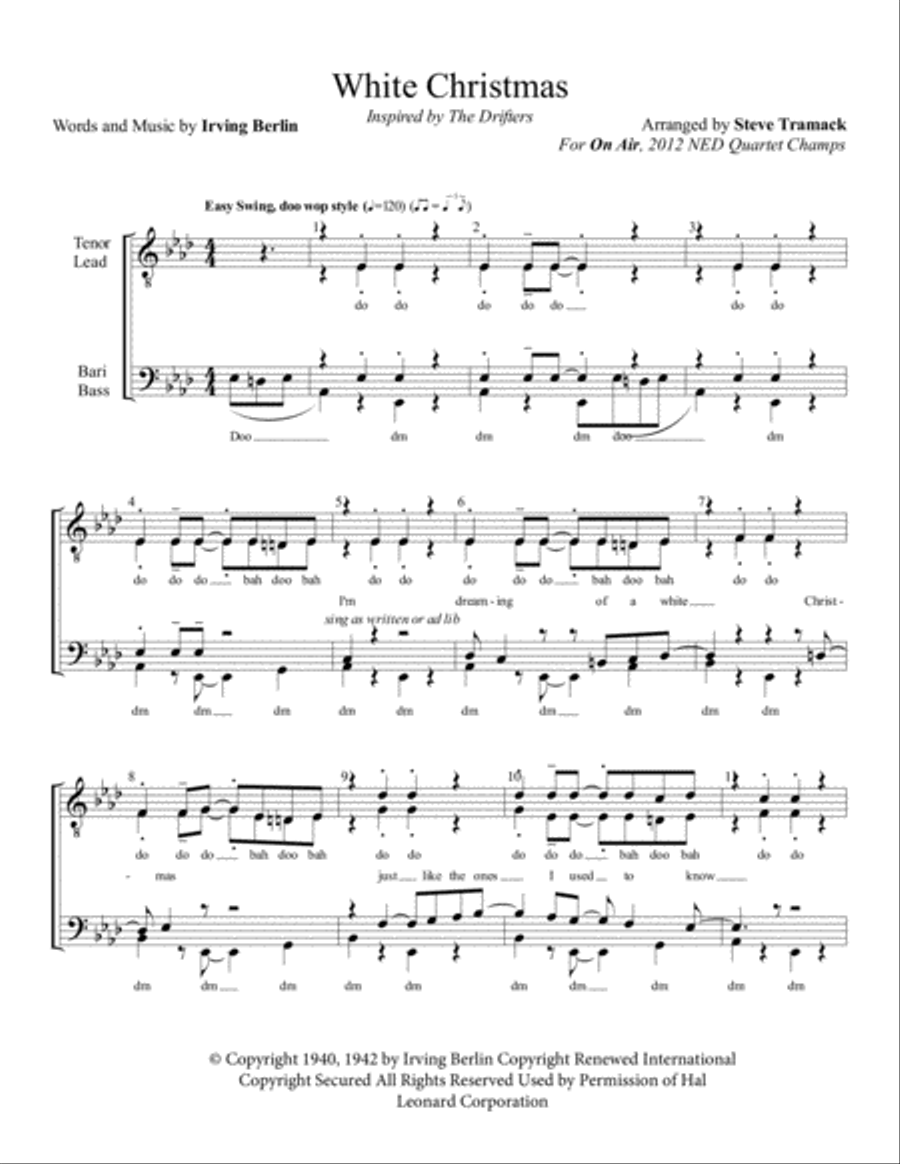 White Christmas TTBB scores gallery preview page 1