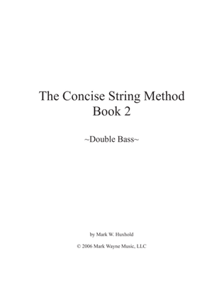 The Concise String Method- Double Bass Book 2