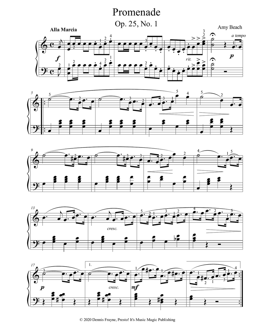 Promenade (Op. 25, No. 1) Piano Solo scores gallery preview page 1