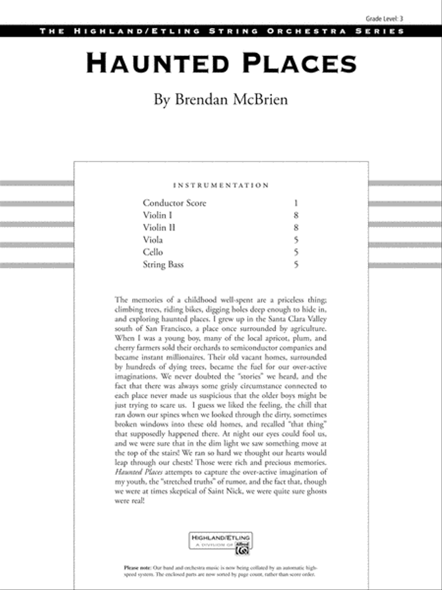 Haunted Places: Score Haunted Places: Score String Orchestra scores gallery preview page 1