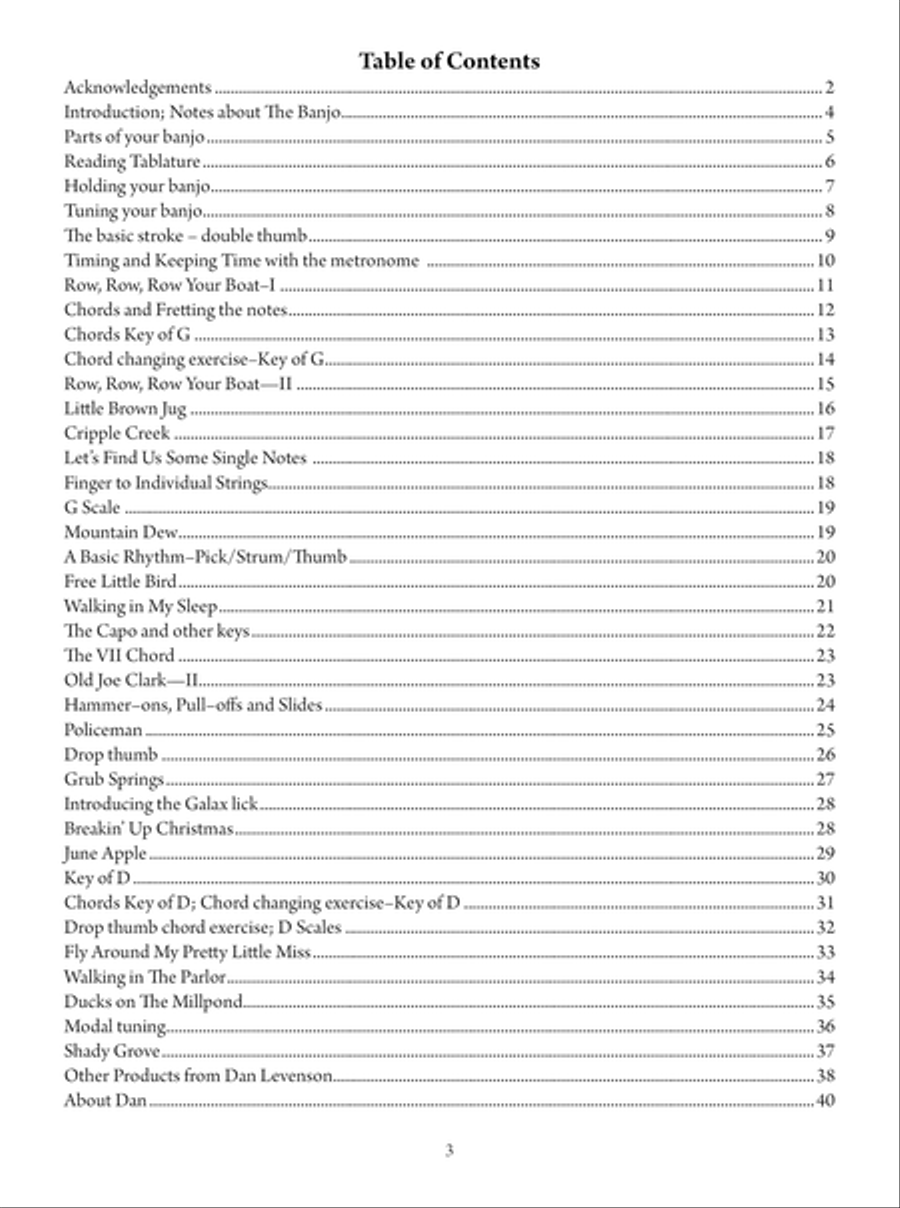 First Lessons Clawhammer Banjo Banjo scores gallery preview page 4