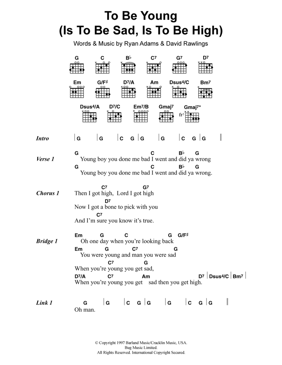 To Be Young (Is To Be Sad, Is To Be High) Electric Guitar scores gallery preview page 1