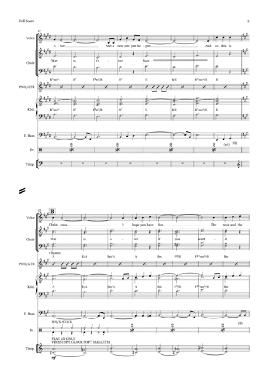 Happy Xmas (War Is Over) Choir scores gallery preview page 5