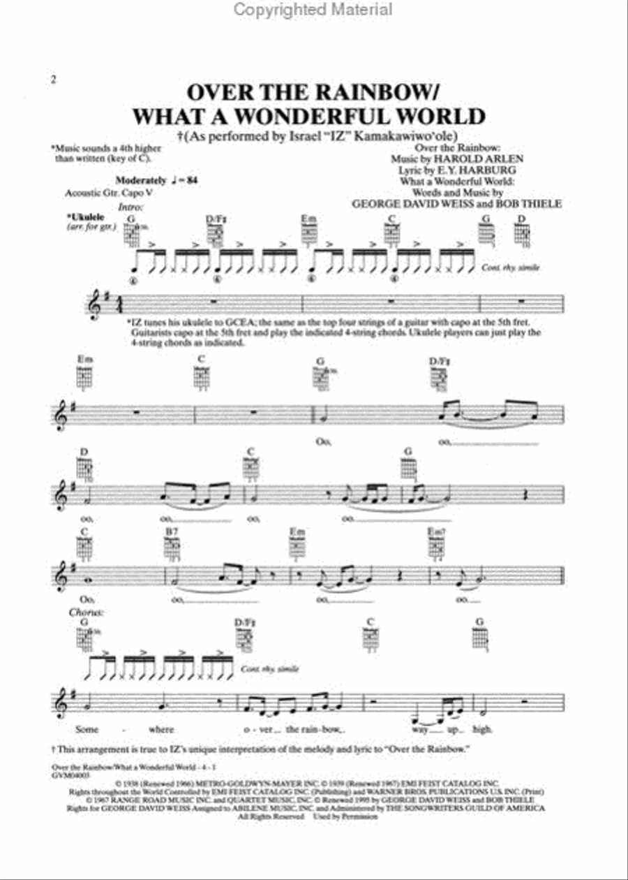 Over the Rainbow / What a Wonderful World Small Ensemble scores gallery preview page 2