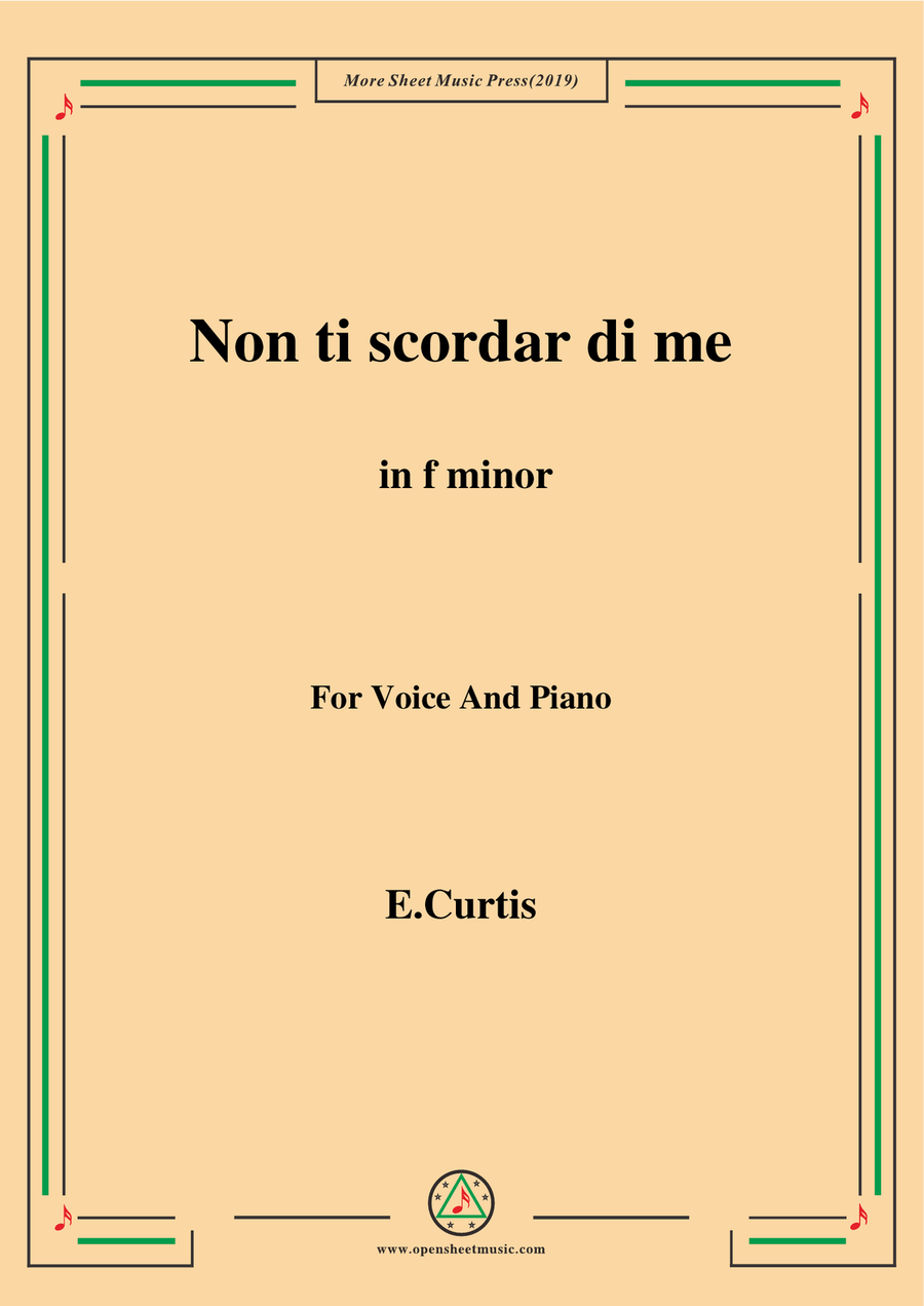 De Curtis-Non ti scordar di me in f minor Voice Solo scores gallery preview page 1