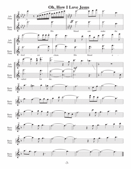 O how I Love Jesus (Arrangements Level 1-4 for FLUTE + Written Acc) Hymns image number null