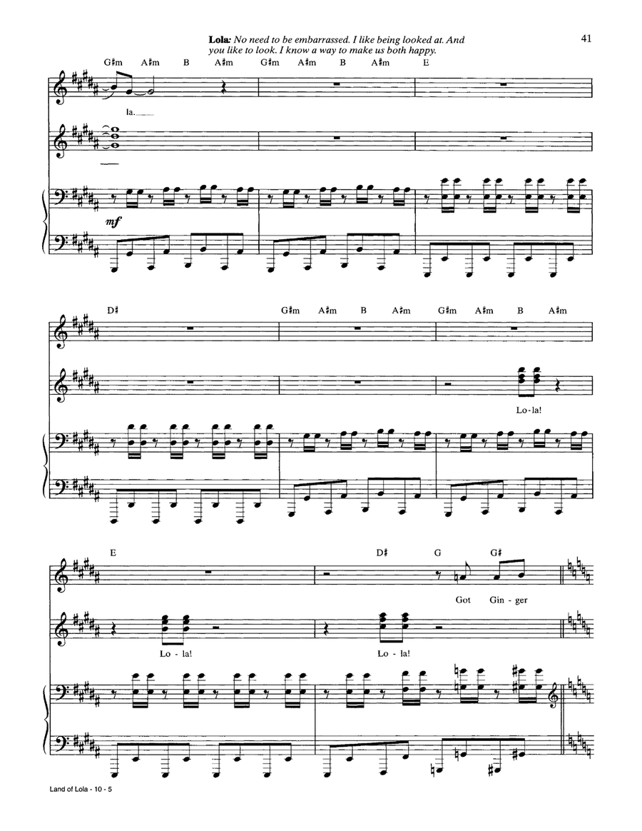Land Of Lola Land Of Lola Piano, Vocal scores gallery preview page 5