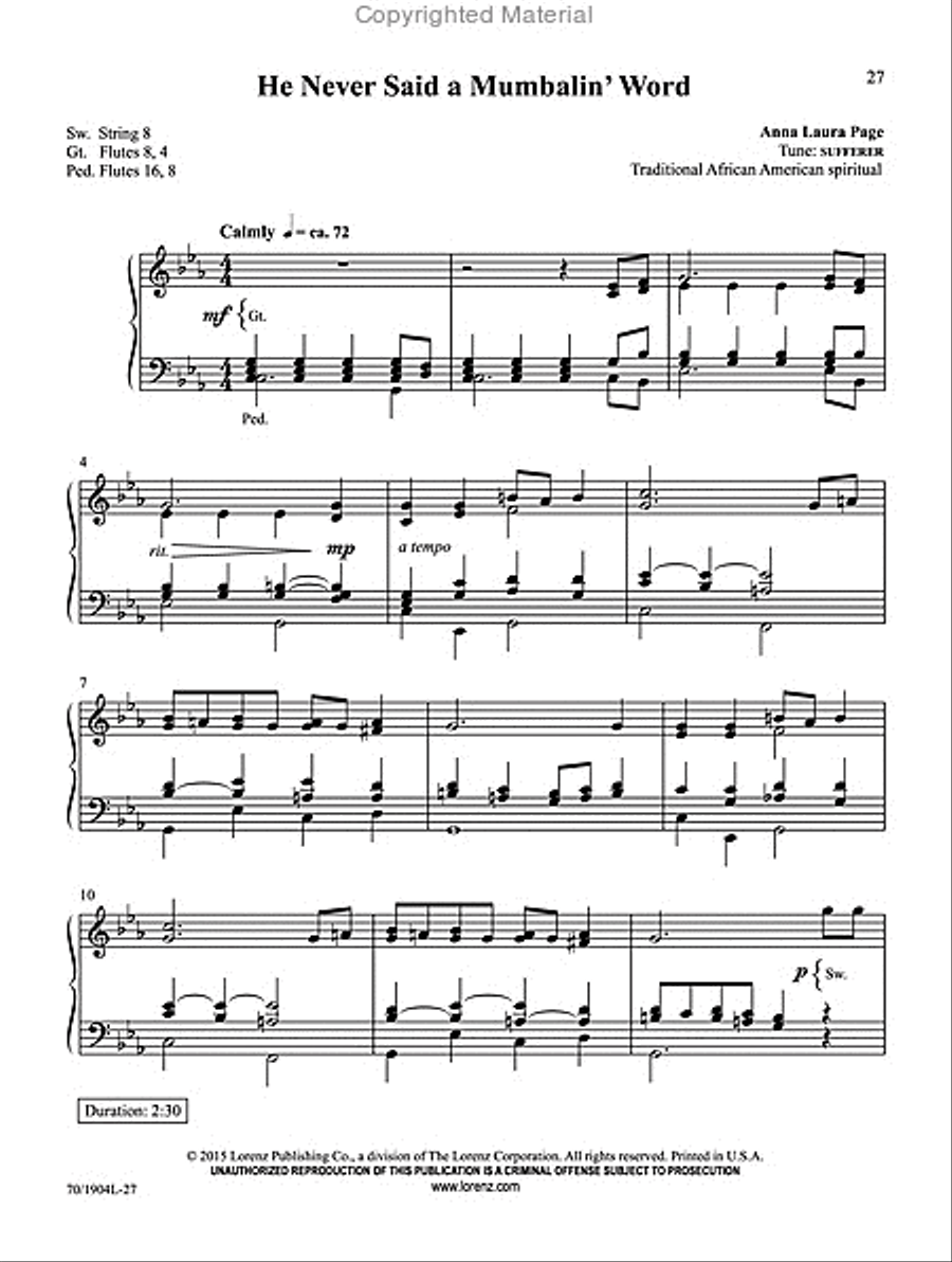 And Through Eternity I’ll Sing On Organ Solo scores gallery preview page 15