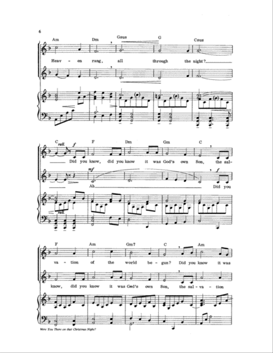Were You There on That Christmas Night? Unison Choir scores gallery preview page 7