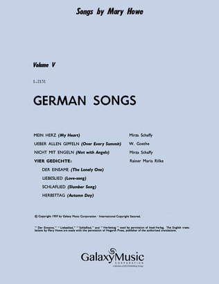 Book cover for German Songs