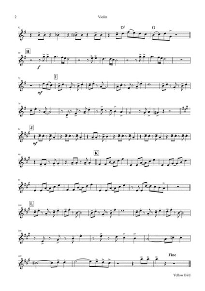 Yellow Bird - Haitian Folk Song - Calypso - String Trio image number null
