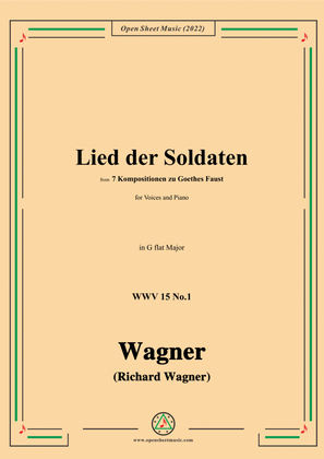 Book cover for R. Wagner-Lied der Soldaten,in G flat Major,WWV 15 No.1