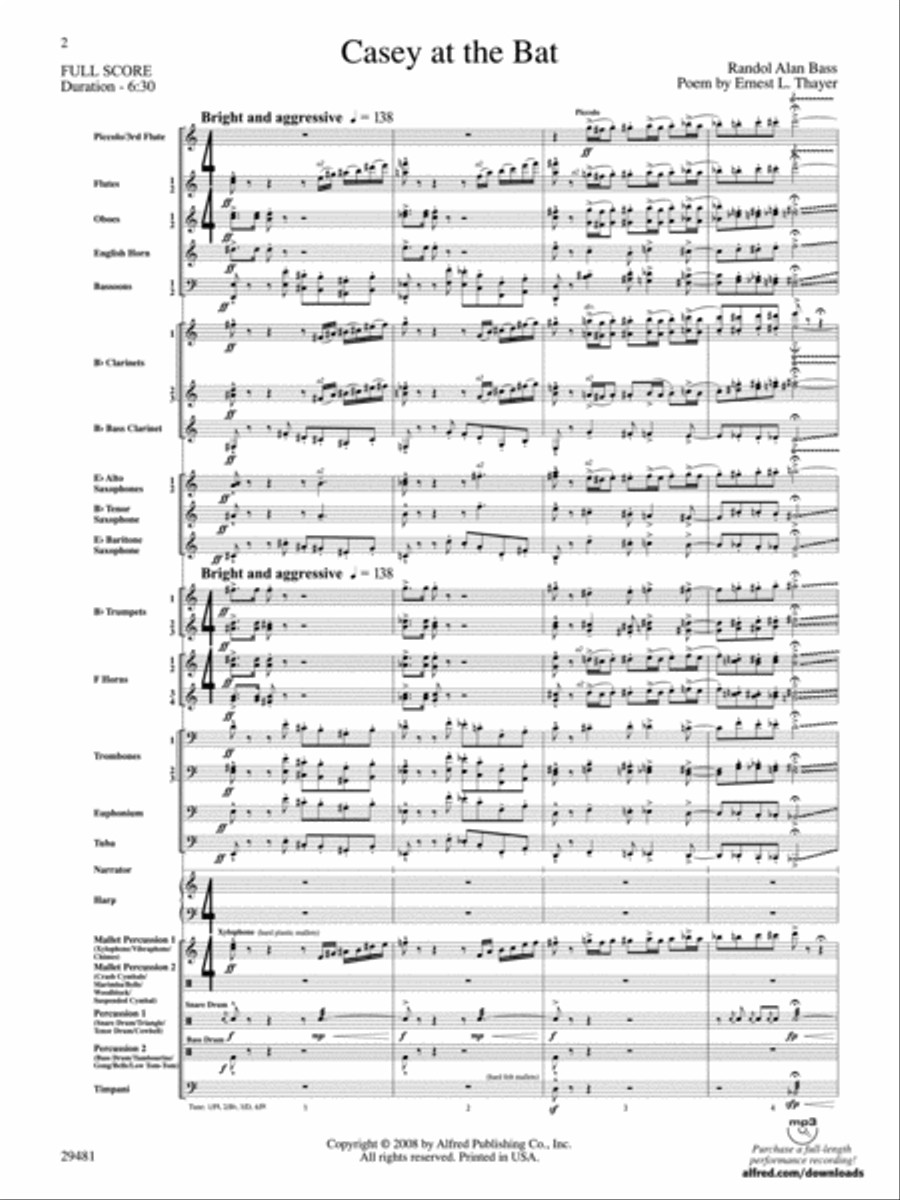 Casey at the Bat Concert Band scores gallery preview page 22