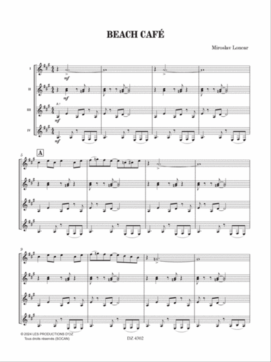 Beach Café Guitar Ensemble scores gallery preview page 3