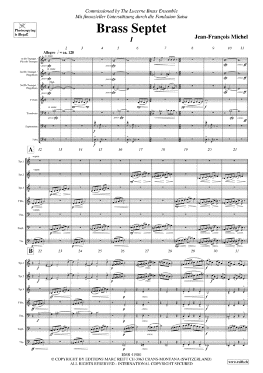 Brass Septet Euphonium scores gallery preview page 3