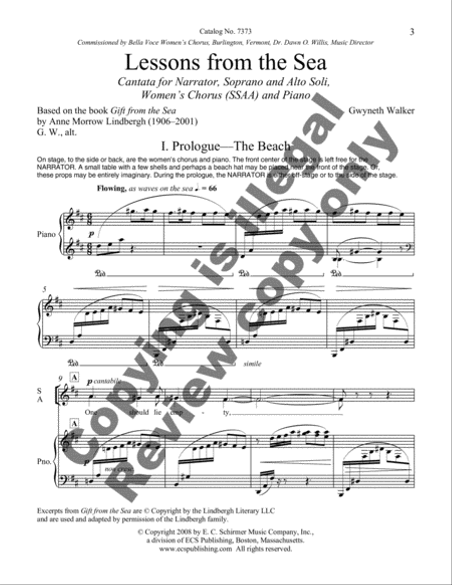 Lessons from the Sea (Cantata) SSAA scores gallery preview page 3
