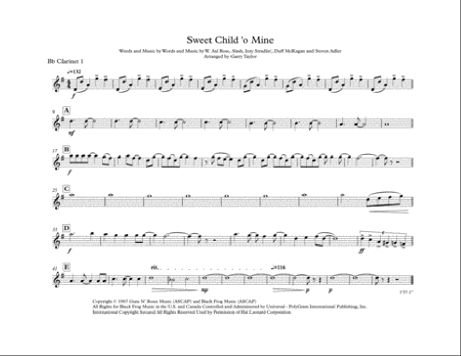Sweet Child O' Mine Sweet Child O' Mine Marching Band scores gallery preview page 6