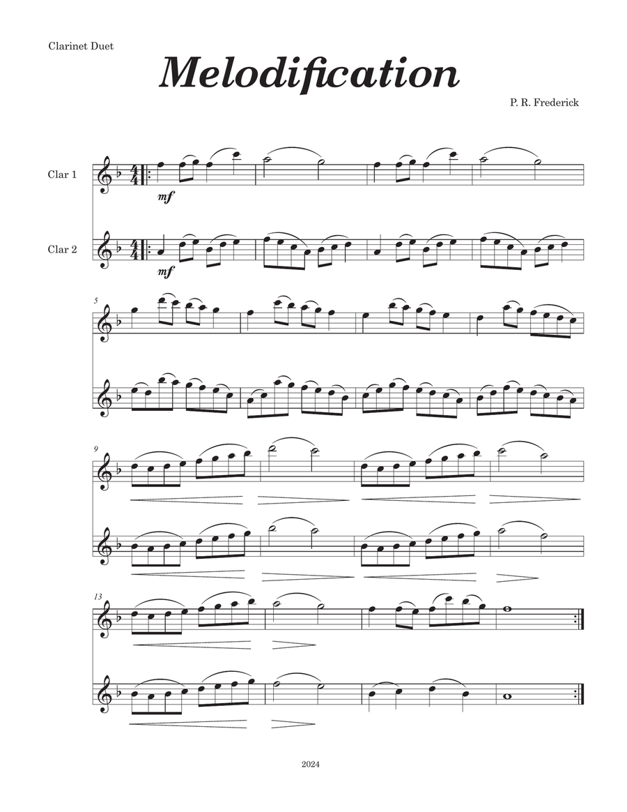 Melodification (Clarinet Duet) Clarinet Duet scores gallery preview page 1
