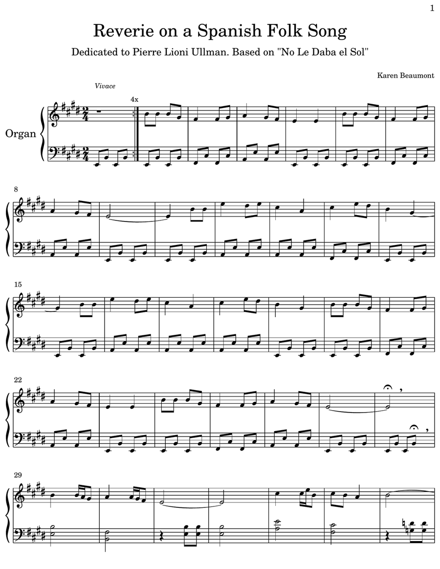 Reverie on a Spanish Folk Song (manuals only) Organ Solo scores gallery preview page 2