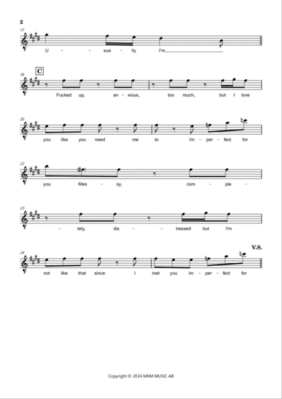 Imperfect For You Piano scores gallery preview page 2