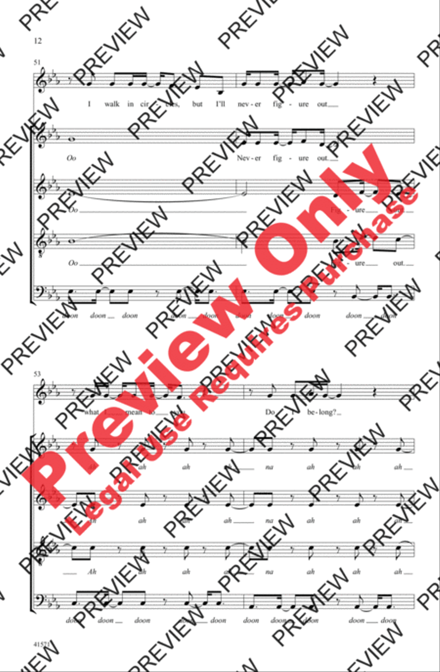 I Need Your Love 4-Part scores gallery preview page 12