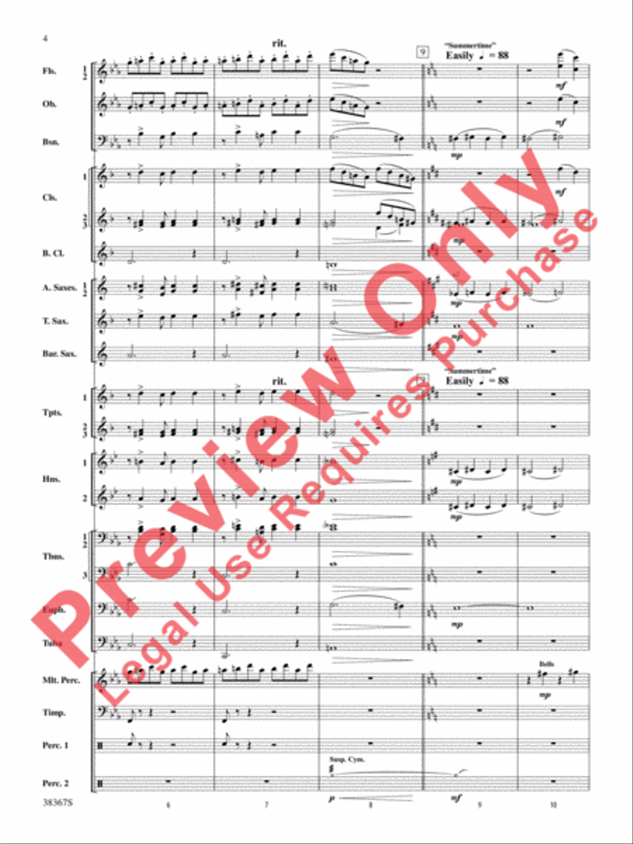 Highlights from Porgy and Bess Concert Band scores gallery preview page 5