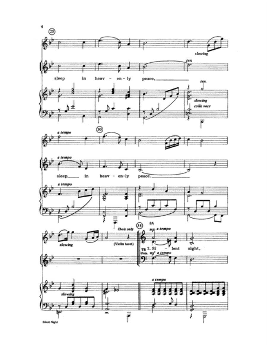 Silent Night Silent Night Choir scores gallery preview page 4