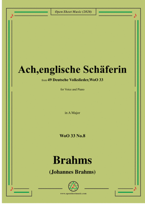 Book cover for Brahms-Ach,englische Schäferin,WoO 33 No.8,in A Major,for Voice&Piano