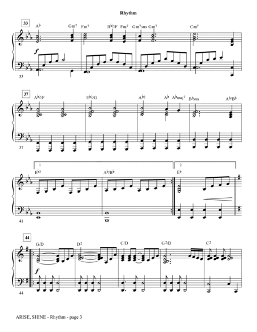 Arise, Shine (arr. Tom Fettke) - Rhythm Choir scores gallery preview page 3