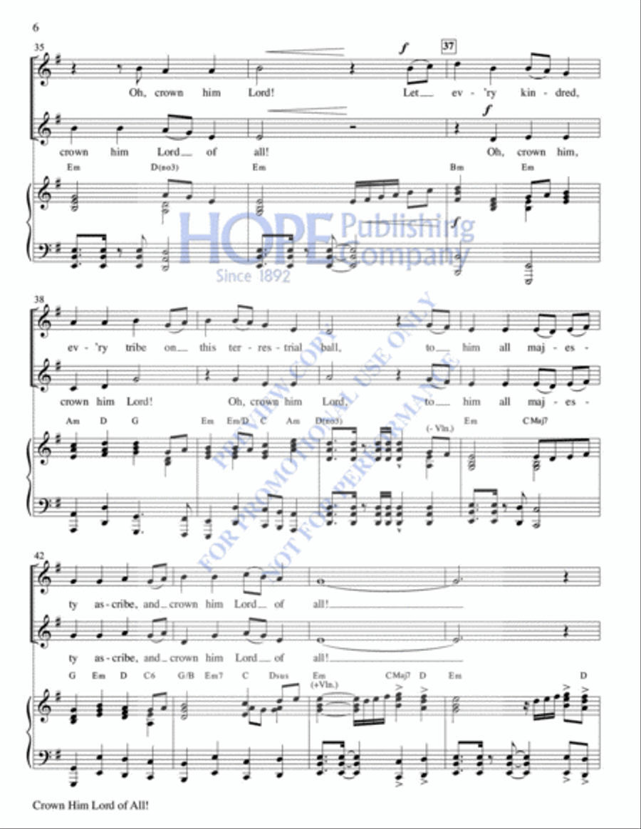 Crown Him Lord of All! Violin scores gallery preview page 7