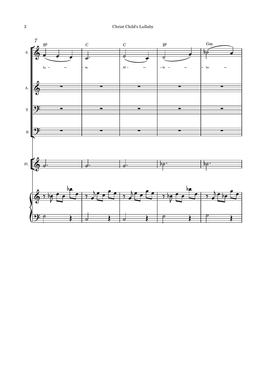 Christ Child's Lullaby (Taladh Chriosda) - SATB, flute, violin or cello and piano with parts pages i 4-Part scores gallery preview page 2