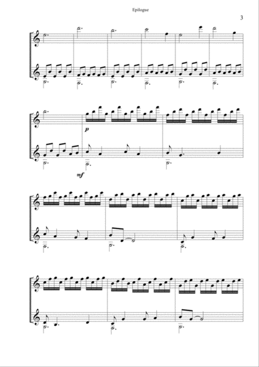 Epilogue for duo guitars Classical Guitar scores gallery preview page 3