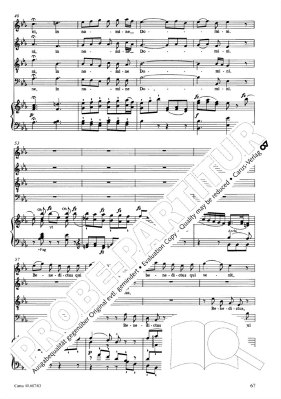 Mass in time of war (Missa in tempore belli) 4-Part scores gallery preview page 74
