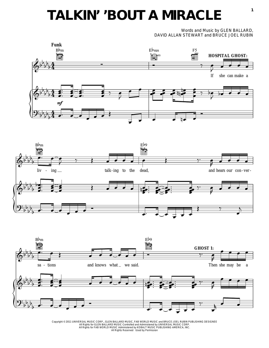 Talkin' 'Bout A Miracle Guitar scores gallery preview page 1