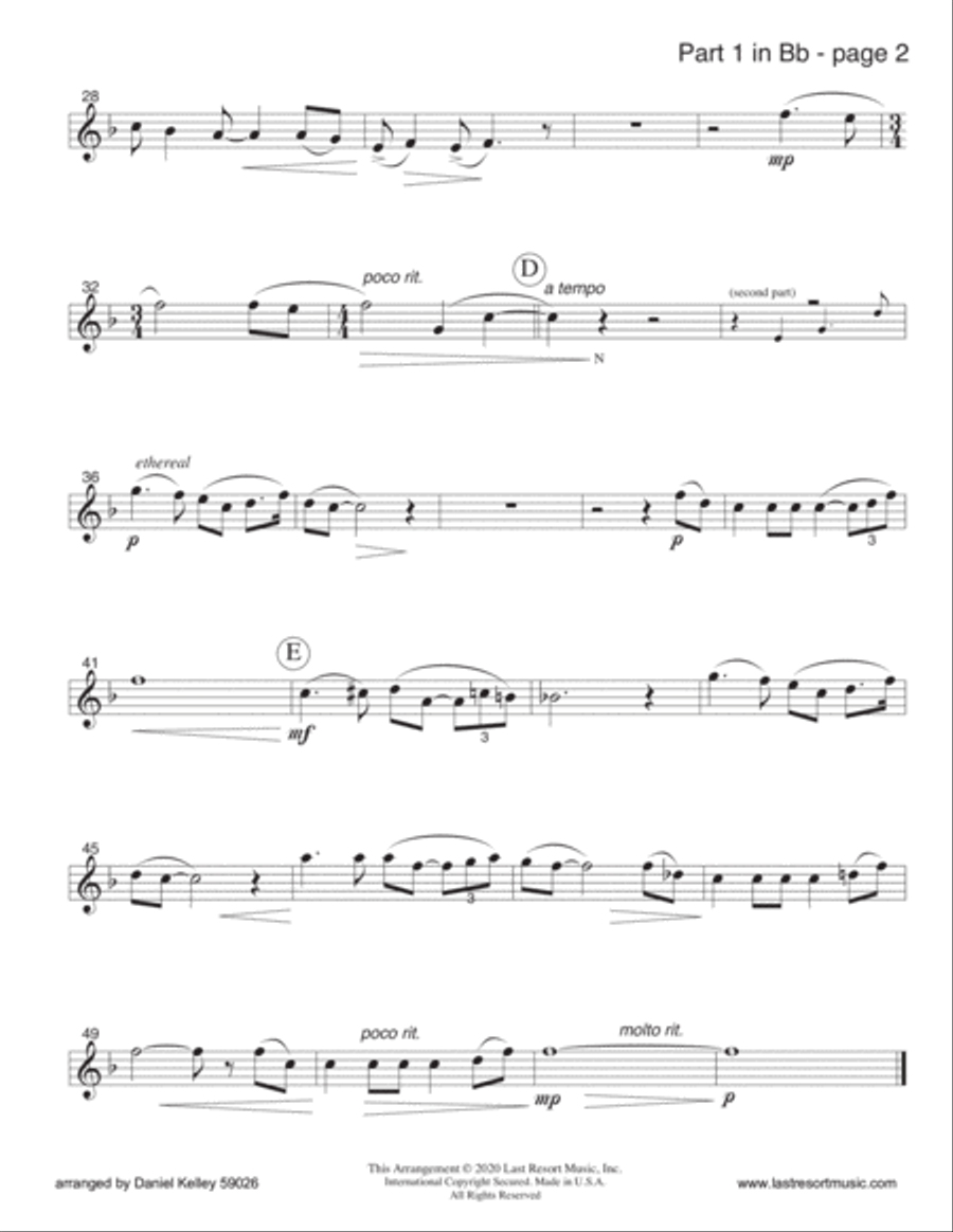 Just A Closer Walk With Thee for String Trio (or Wind Trio or Mixed Trio) Music for Three Large Ensemble scores gallery preview page 6
