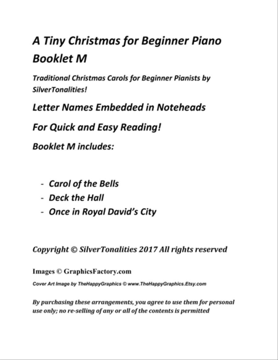 A Tiny Christmas for Beginner Piano Booklet M