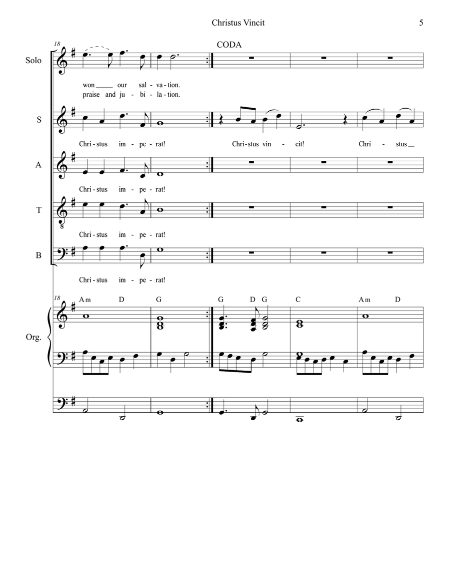 Christus Vincit (Canon) Christus Vincit (Canon) 4-Part scores gallery preview page 5