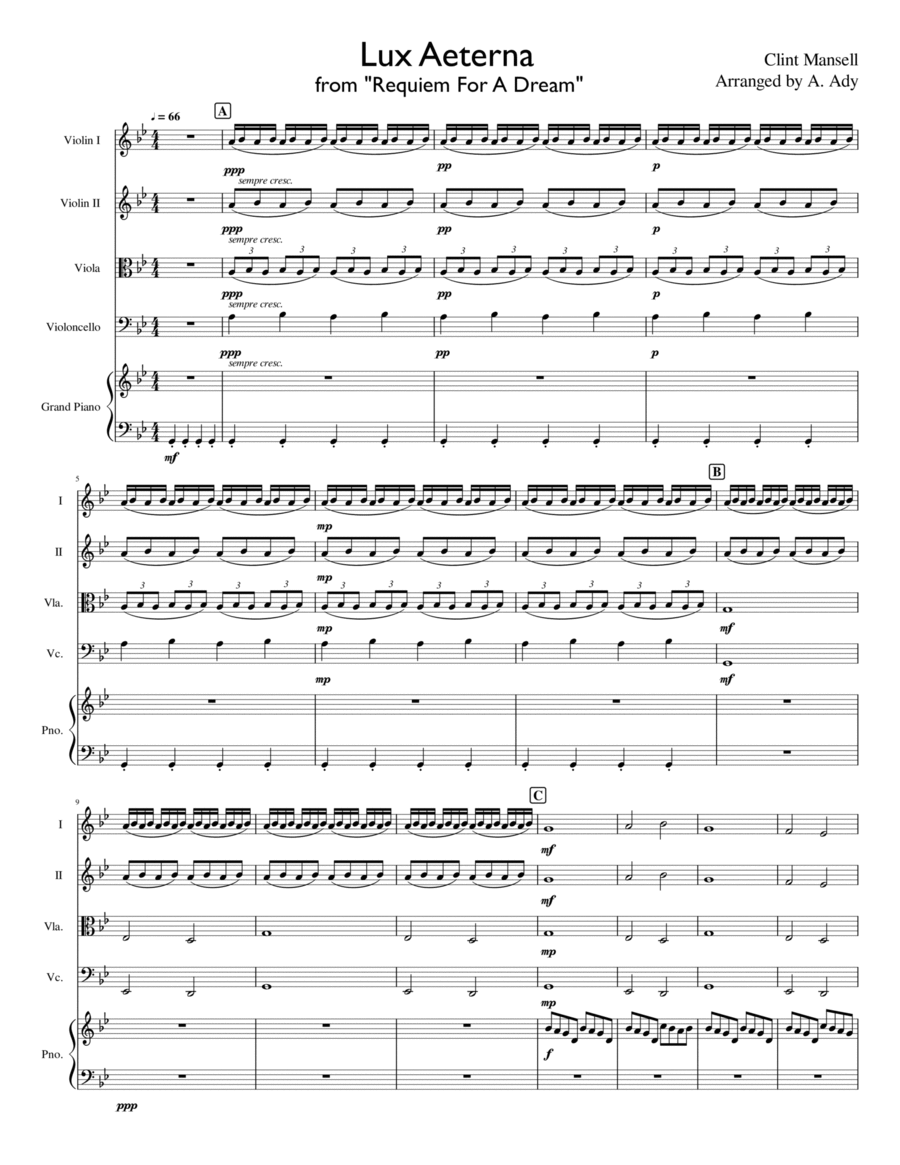 Lux Aeterna String Quartet scores gallery preview page 1