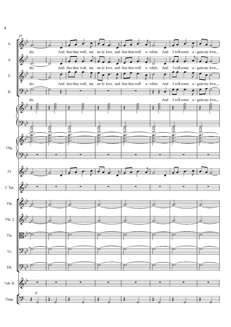 The Old Lie - powerful setting of Wilfred Owen's WW1 poetry - full score 4-Part scores gallery preview page 4