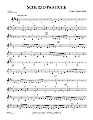 Book cover for Scherzo Pastiche - Violin 3 (Viola Treble Clef)