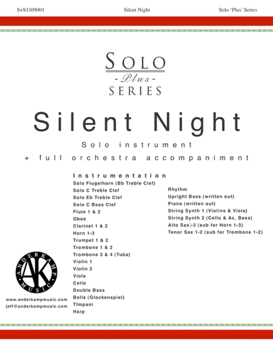 Silent Night for Solo Flugelhorn (Trumpet) and full orchestra image number null