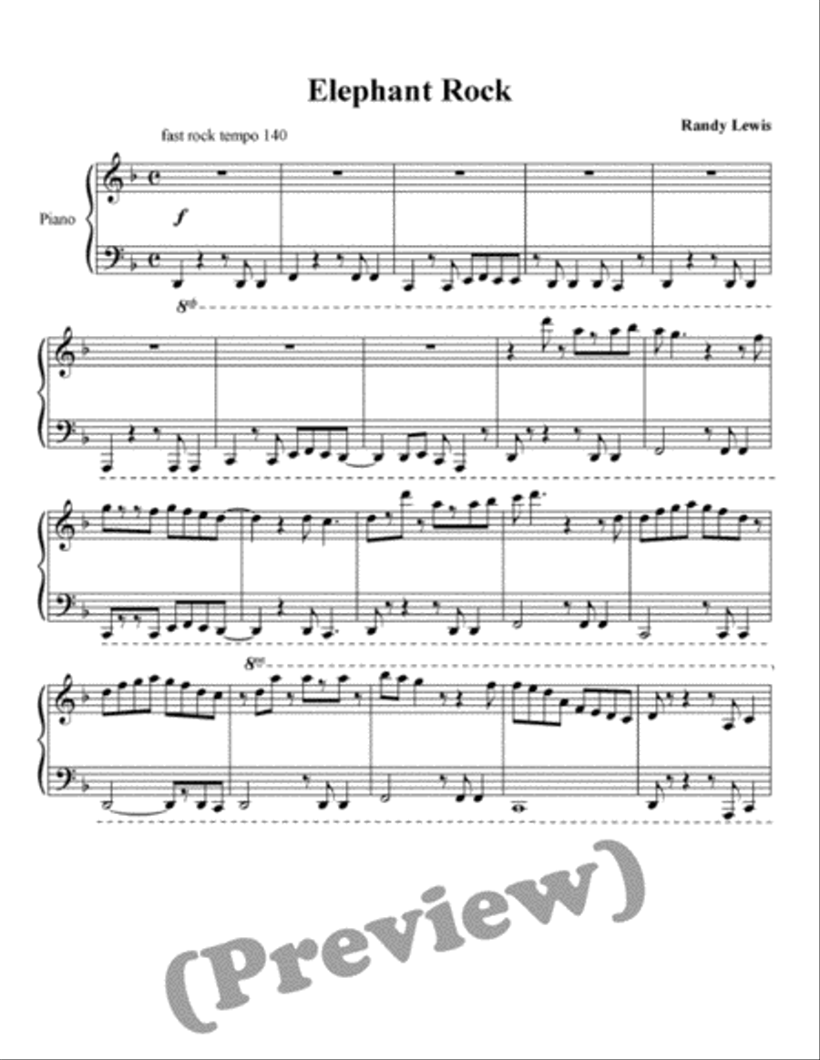 Elephant Rock Elephant Rock Piano Solo scores gallery preview page 1